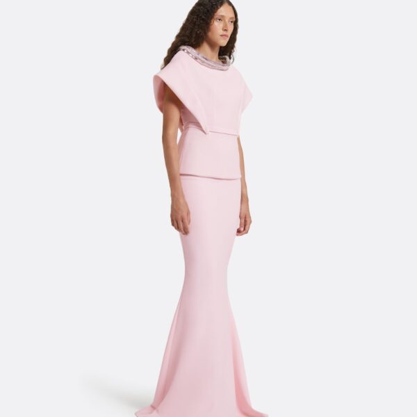 Safiyaa Silvia Barely Pink Embroidered Top, view 5