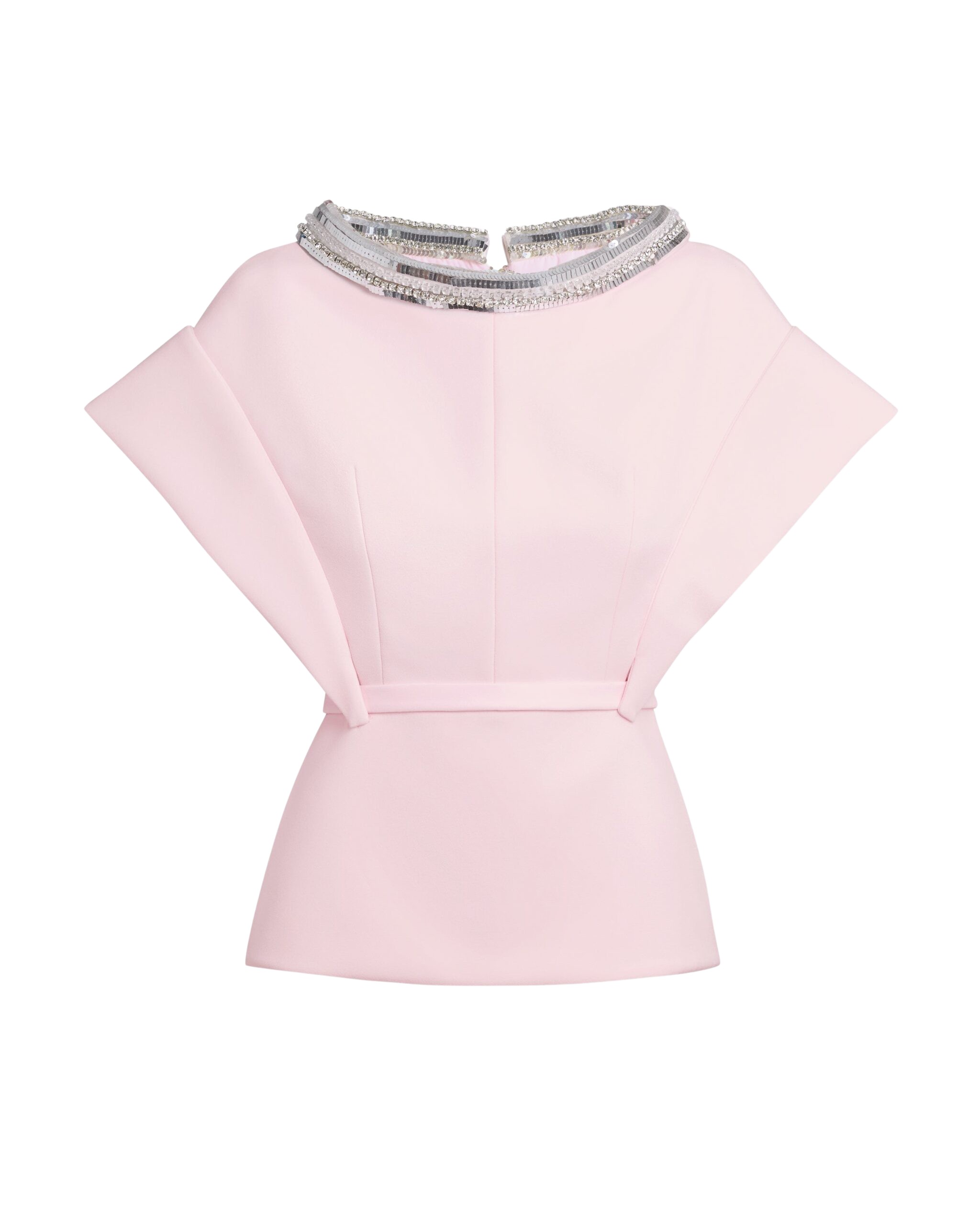 Safiyaa Silvia Barely Pink Embroidered Top
