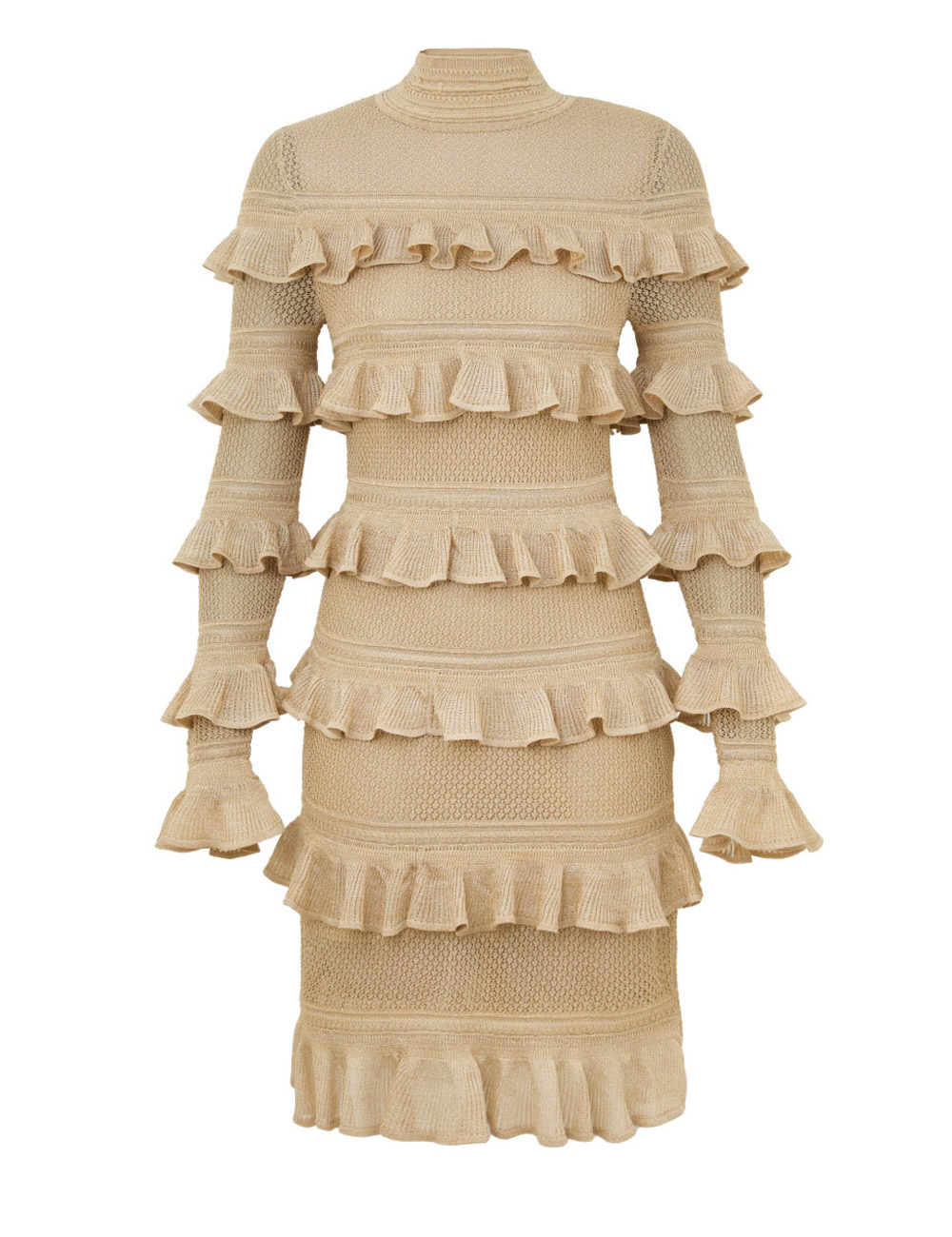 Zimmermann Illuminate Metallic Frill Mini Dress