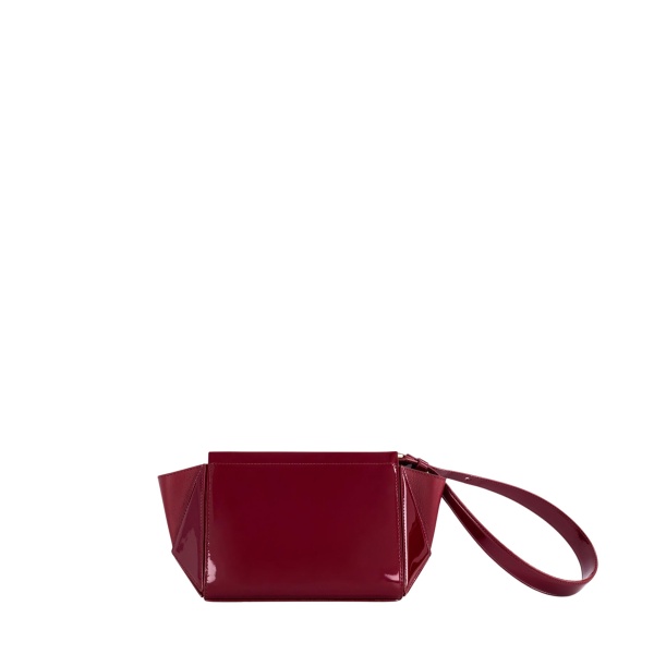 mlouye Small Triangle Pouch - Patent Bordeaux Accessories luxury Accessories from  Luxury Handbags Marketplace