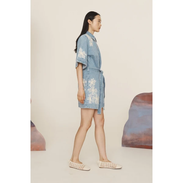 Alemais Charlene Denim Mini Dress