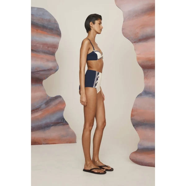 Alemais Marine Smocked Boyleg Brief