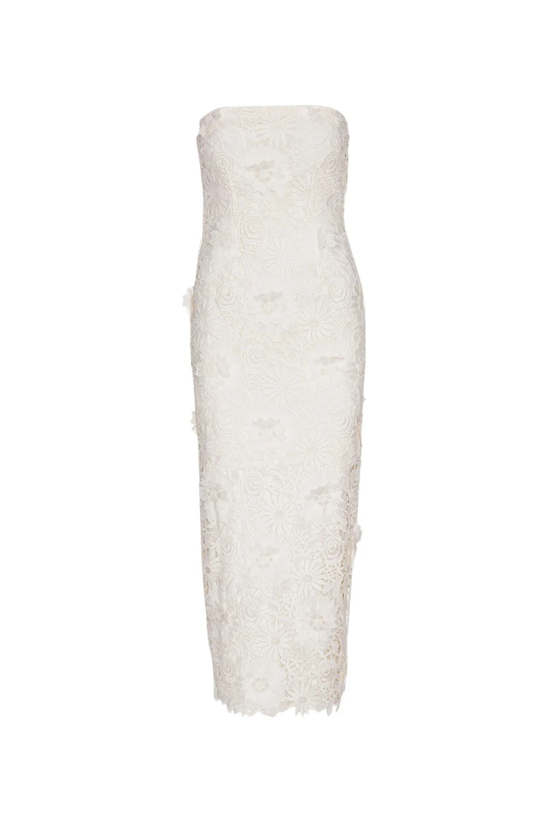 Rotate-Birger-Christensen-3D-Lace-Midi-Dress-White73500_nobg Rotate White Dresses luxury Clothing from Luxury Handbags Marketplace