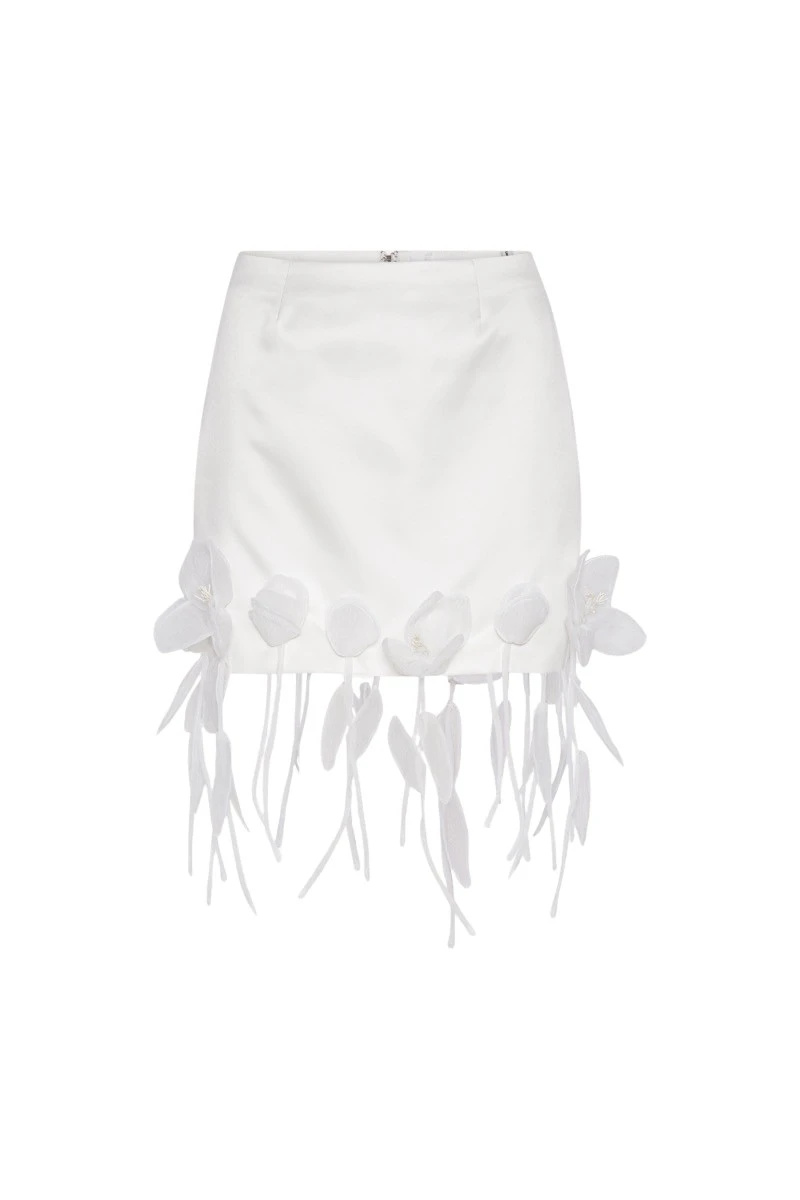 Rotate-Birger-Christensen-3D-Lily-Mini-Skirt-White71096_nobg Rotate White Dresses luxury Clothing from Luxury Handbags Marketplace