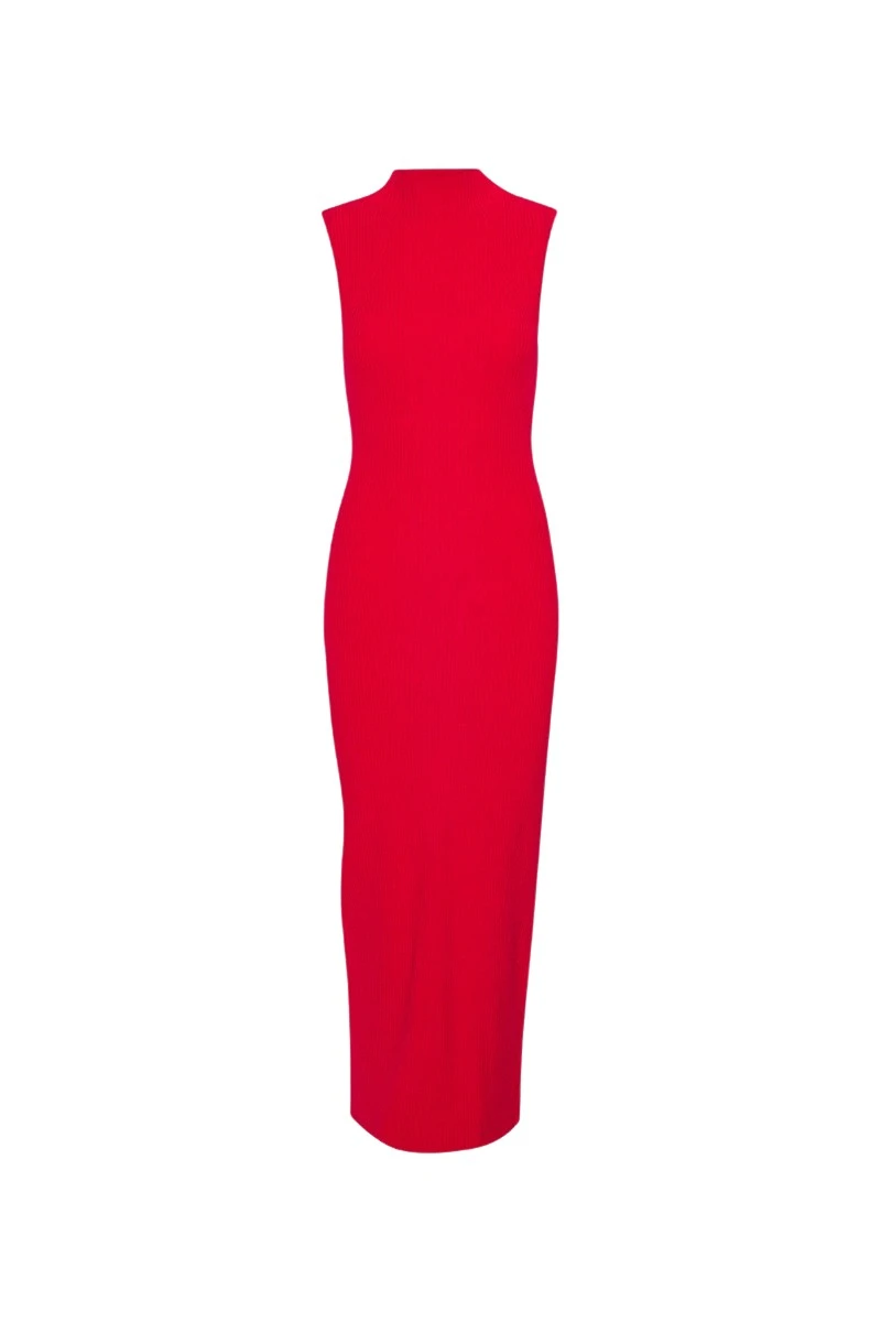 Rotate-Birger-Christensen-Knit-Midi-Dress-Red77898_nobg Rotate Red Dresses luxury Clothing from Luxury Handbags Marketplace