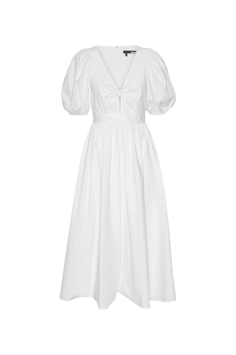 Rotate-Birger-Christensen-Puff-Sleeve-Midi-Dress-Bright-White38423_nobg Rotate White Dresses luxury Clothing from Luxury Handbags Marketplace