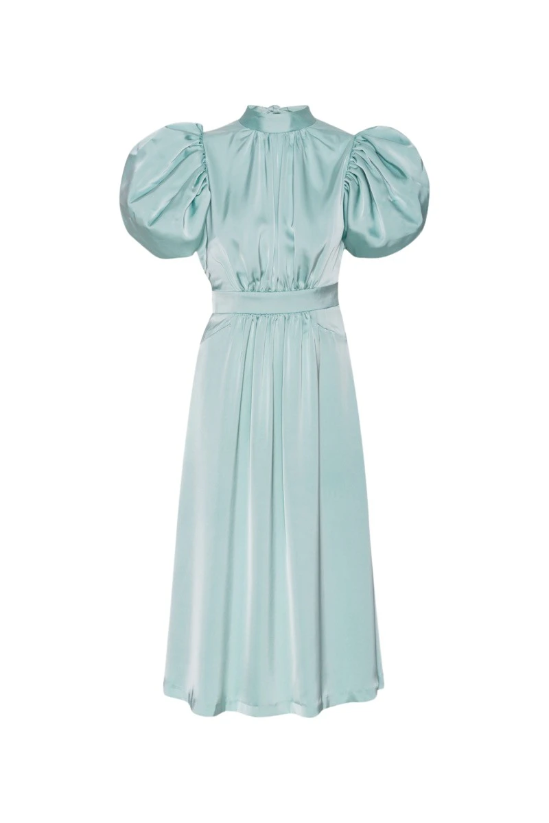Rotate-Birger-Christensen-Satin-Puff-Midi-Dress-Dusty-Blue83894_nobg Rotate Blue Dresses luxury Clothing from Luxury Handbags Marketplace