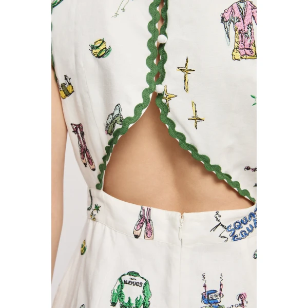 Alemais Play Embroidered Midi Dress