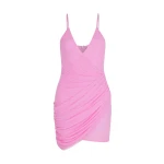 David Koma Asymmetric Ruched Mini Dress