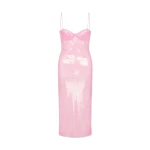 David Koma Balconette Bra Sequin Midi Dress