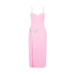David Koma Cami Midi Dress With Crystal Hummingbird
