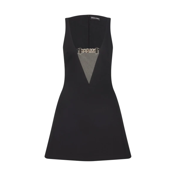David Koma Chain Detail V Neck Mini Dress