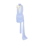 David Koma Crystal Hummingbird And Scarf Detail Mini Dress