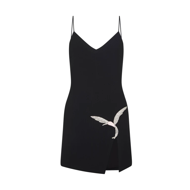 David Koma Crystal Hummingbird Mini Cami Dress