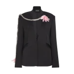 David Koma Feather Flowers And Chain Jacket