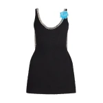 David Koma Feather Flowers And Chain Mini Dress