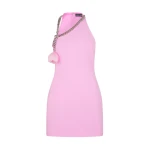 David Koma Flower And Chain One-Shoulder Mini Dress