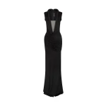 David Koma Plunge Neckline Jersey Gown