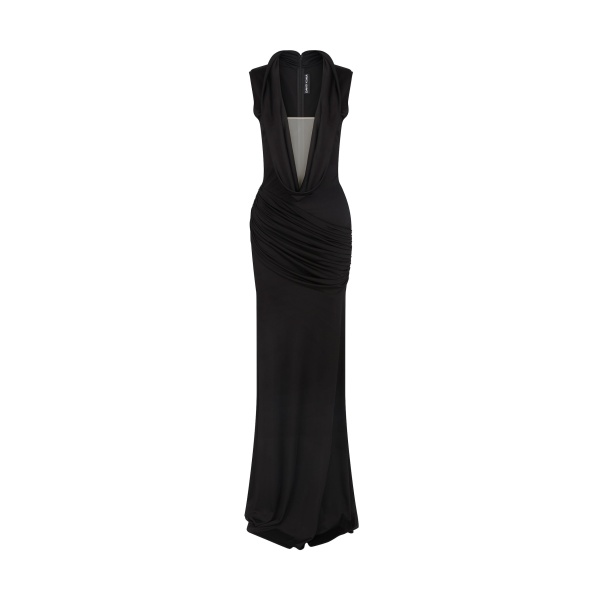 David Koma Plunge Neckline Jersey Gown