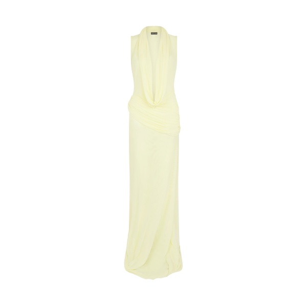 David Koma Plunge Neckline Sleeveless Gown