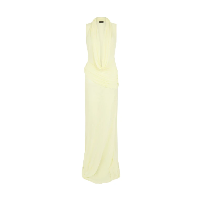 David Koma Plunge Neckline Sleeveless Gown