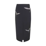 David Koma Rhinestone Hummingbird Midi Skirt