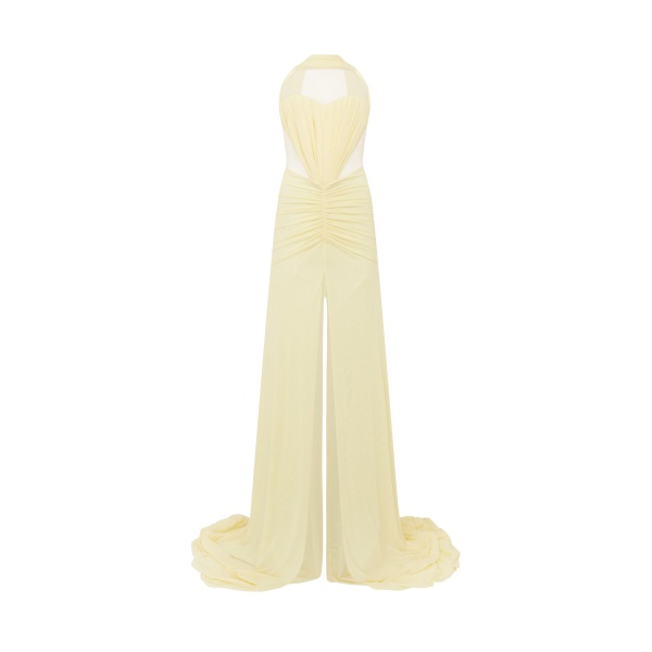 David Koma Ruched Top And Scarf Detail Gown
