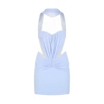 David Koma Ruched Top And Scarf Detail Mini Dress