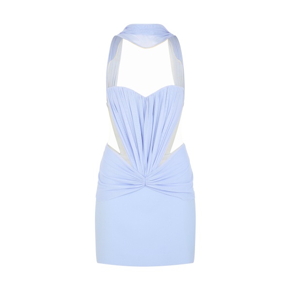 David Koma Ruched Top And Scarf Detail Mini Dress