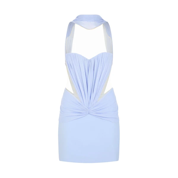 David Koma Ruched Top And Scarf Detail Mini Dress