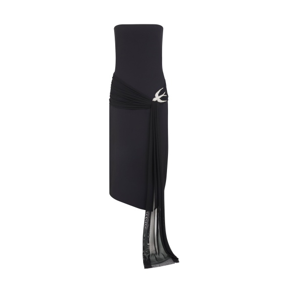 David Koma Sleeveless Midi Dress With Crystal Hummingbird