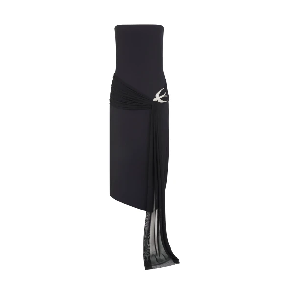 David Koma Sleeveless Midi Dress With Crystal Hummingbird
