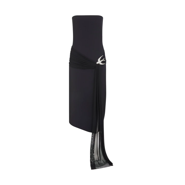 David Koma Sleeveless Midi Dress With Crystal Hummingbird