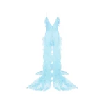 David Koma V Neck Lace Gown