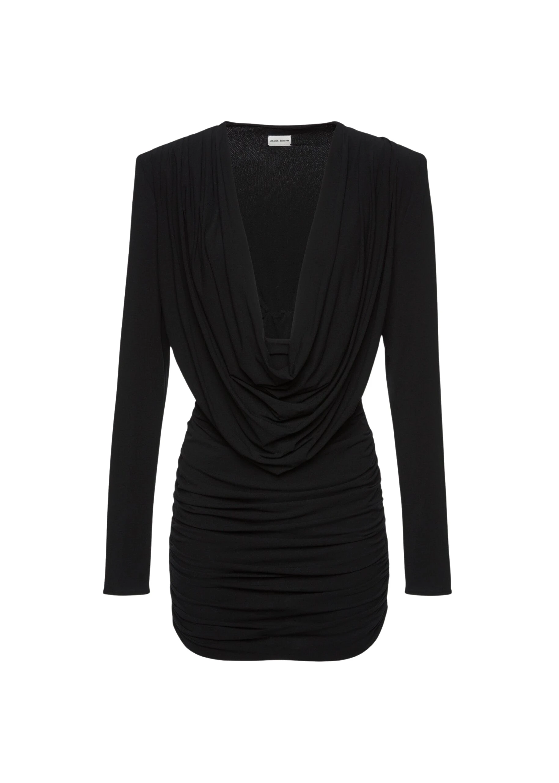 Magda-Butrym-Long-sleeve-draped-mini-dress-in-black-scaled84626_nobg Magda Butrym Black Dresses luxury Clothing from Luxury Handbags Marketplace