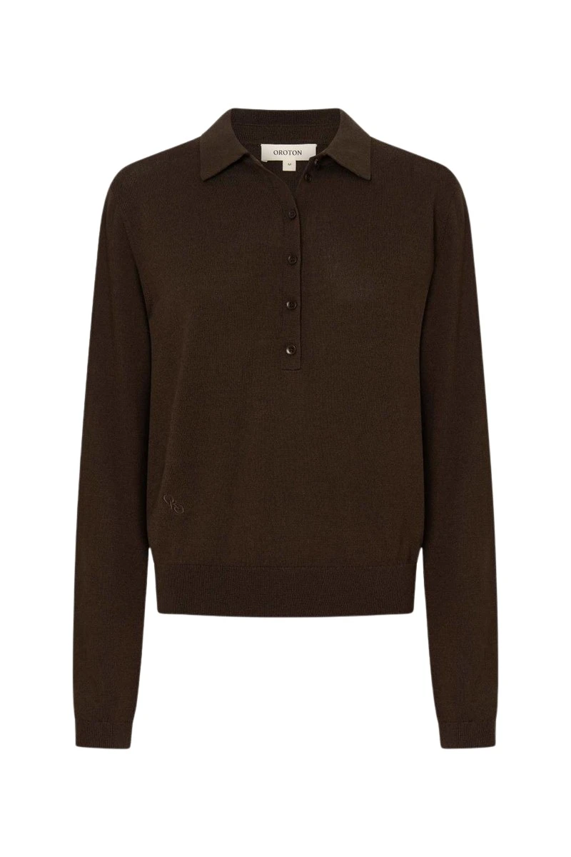 Oroton-Flora-Fine-Knit-Polo59952_nobg Oroton Tops luxury Clothing from Luxury Handbags Marketplace