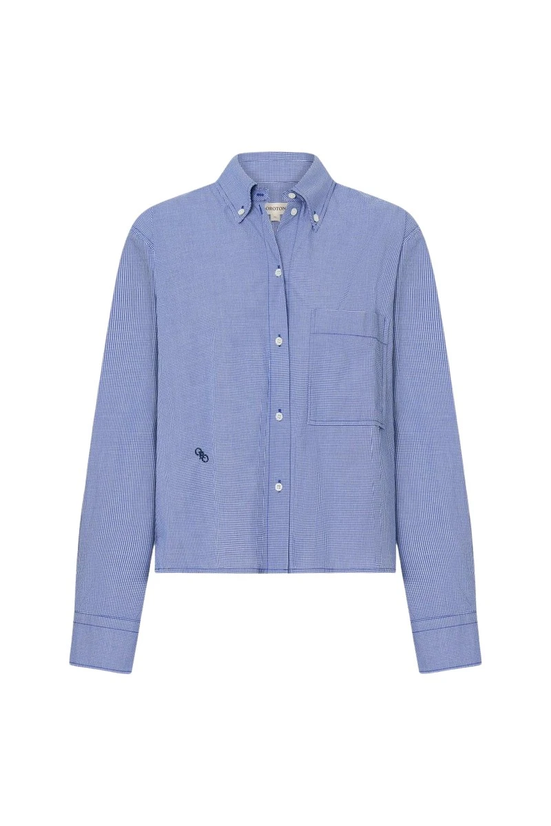 Oroton-Micro-Gingham-Shirt44426_nobg Oroton Tops luxury Clothing from Luxury Handbags Marketplace