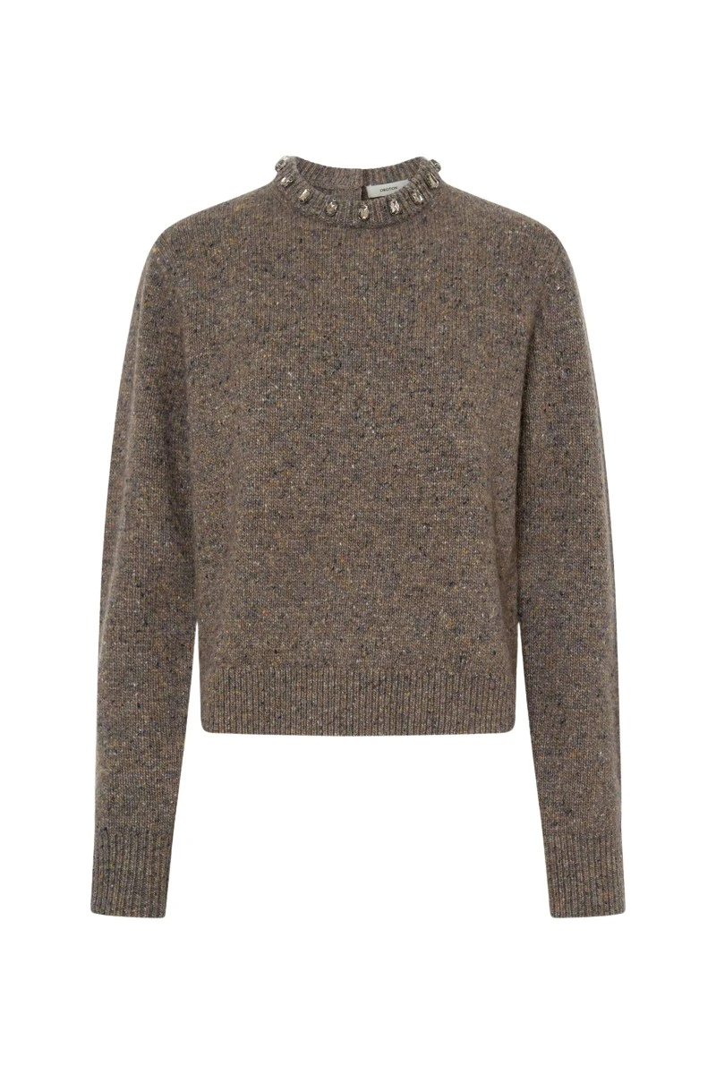 Oroton-Nep-Jewelled-Crew-Neck21681_nobg Oroton Knitwear luxury Clothing from Luxury Handbags Marketplace