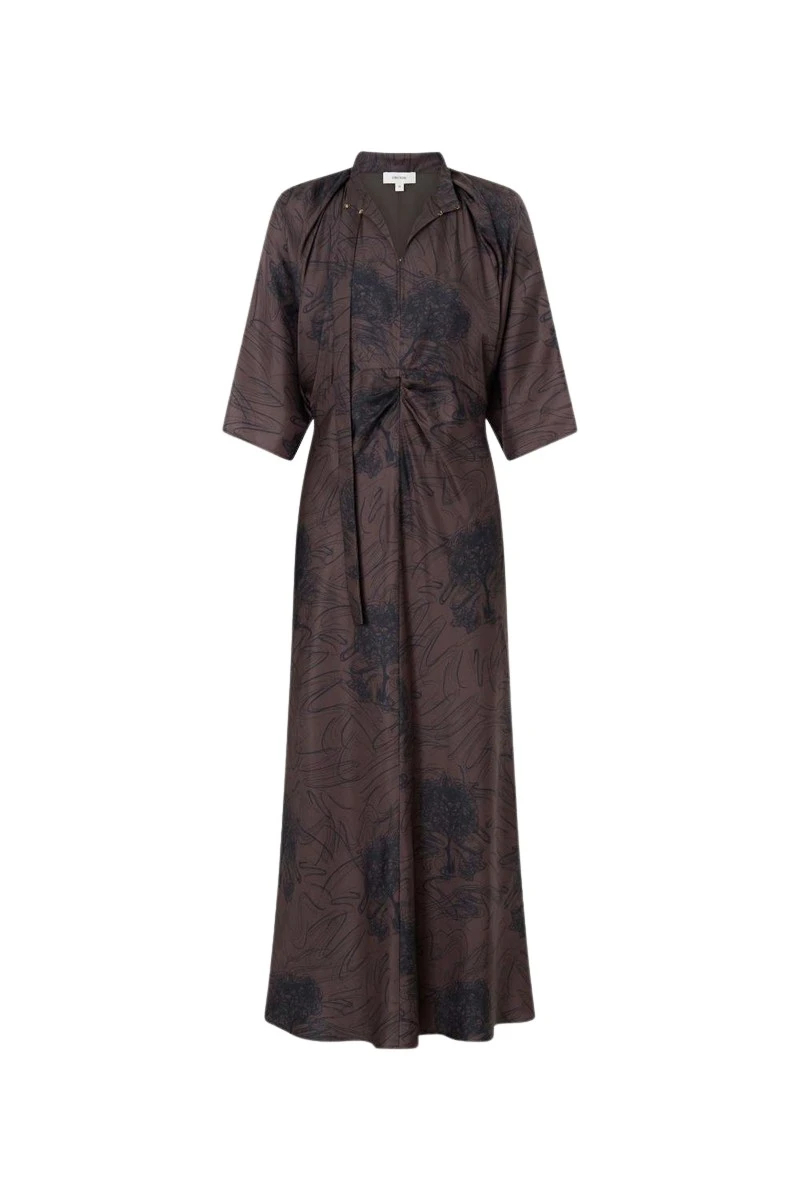 Oroton-Scribble-Tree-Tie-Neck-Dress94916_nobg Oroton Dresses luxury Clothing from Luxury Handbags Marketplace