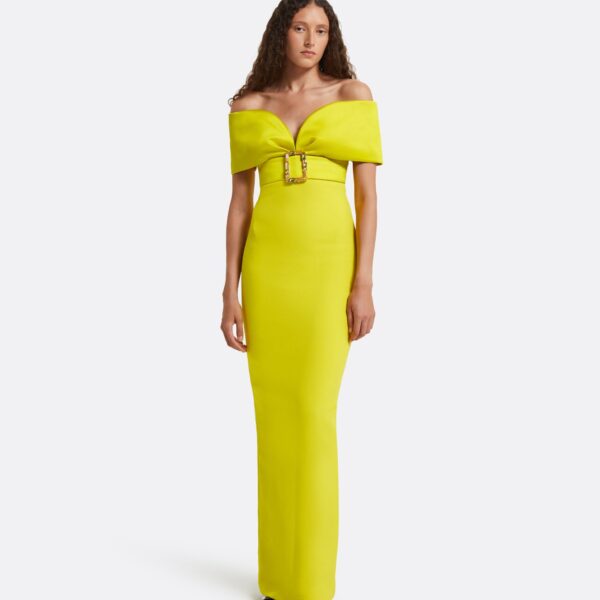 Safiyaa Abike Chartreuse Long Dress, view 2