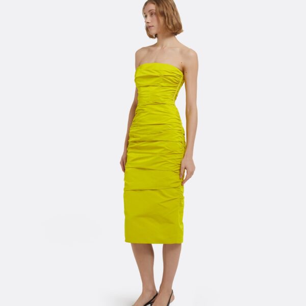 Safiyaa Adele Midi Dress in Chartreuse, view 5