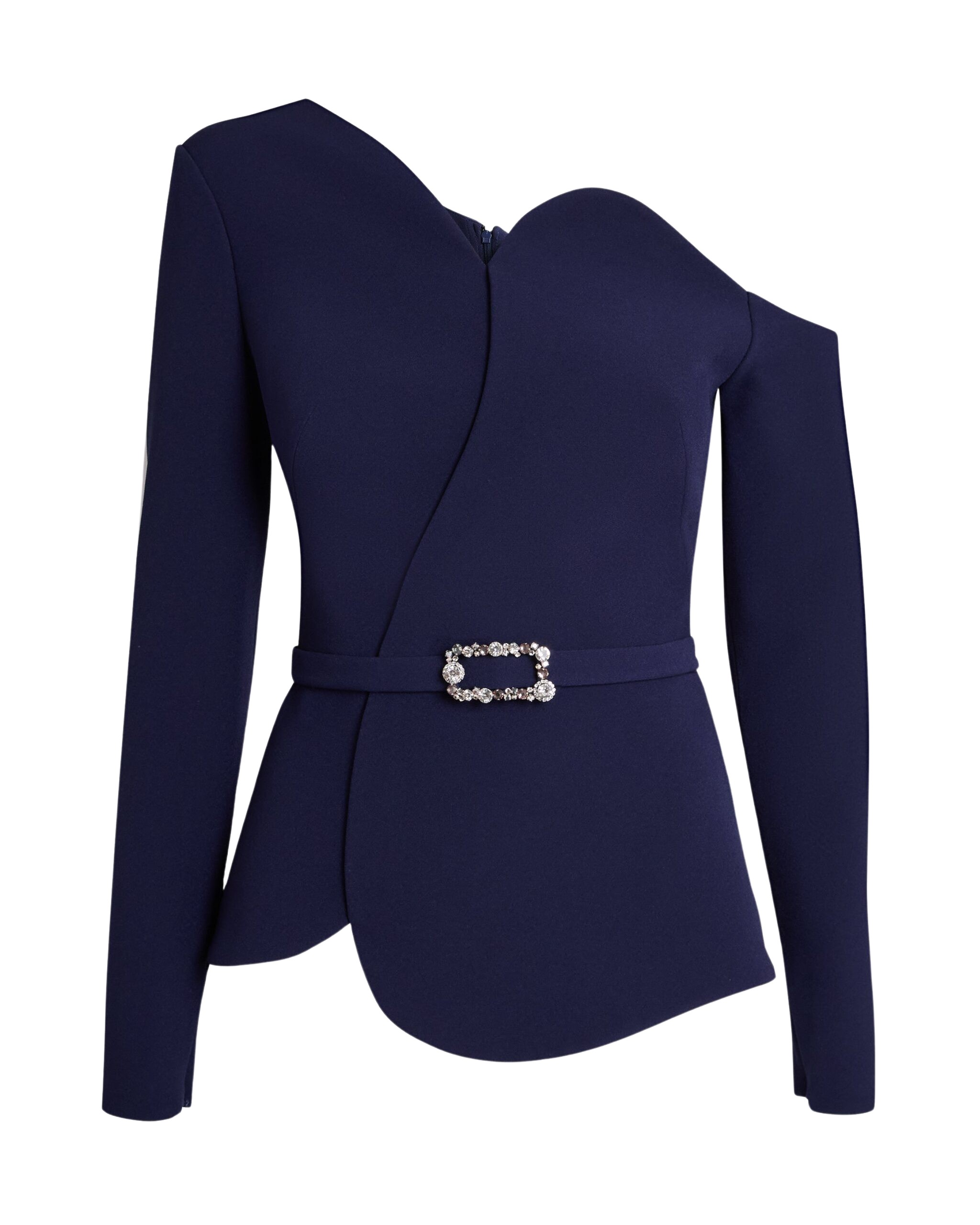 Safiyaa Adil Azurite Blue Top With Embroidered Belt