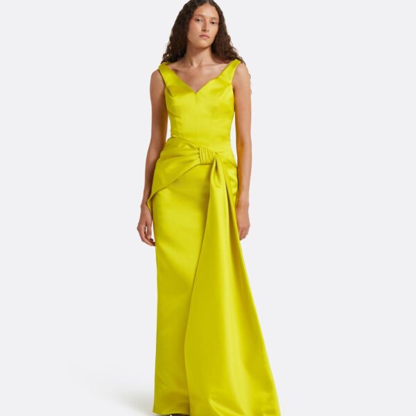 Safiyaa Akbel Chartreuse Long Dress, view 2