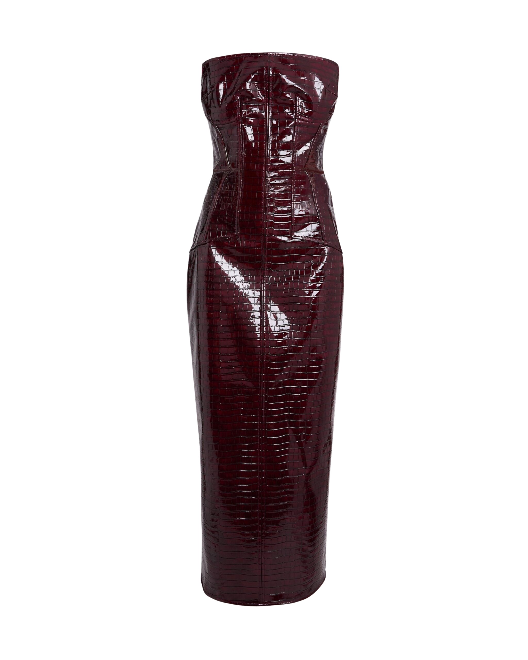 Safiyaa Alaca Burgundy Midi Dress