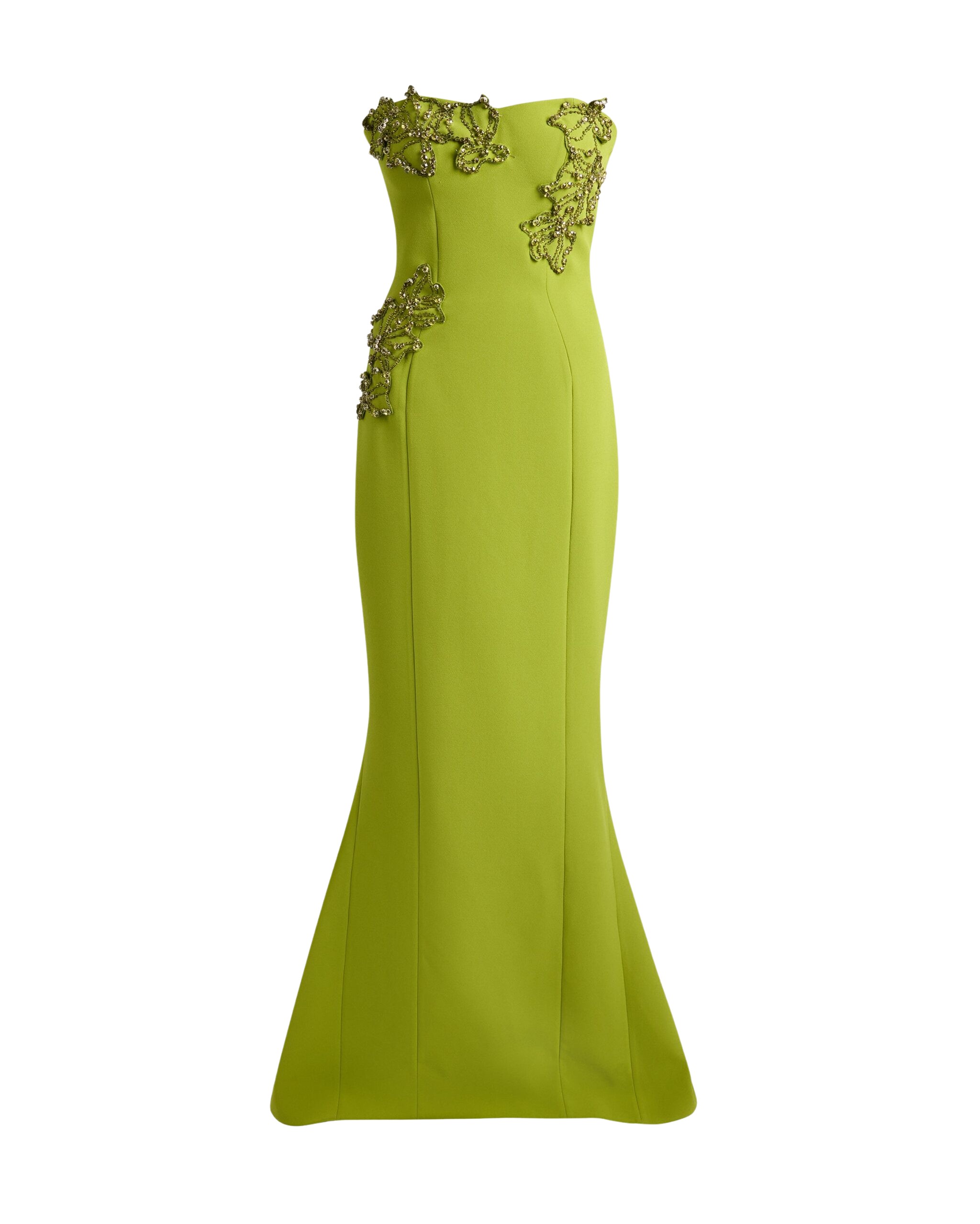 Safiyaa Angelina Long Dress in Woodbine with Embroidery
