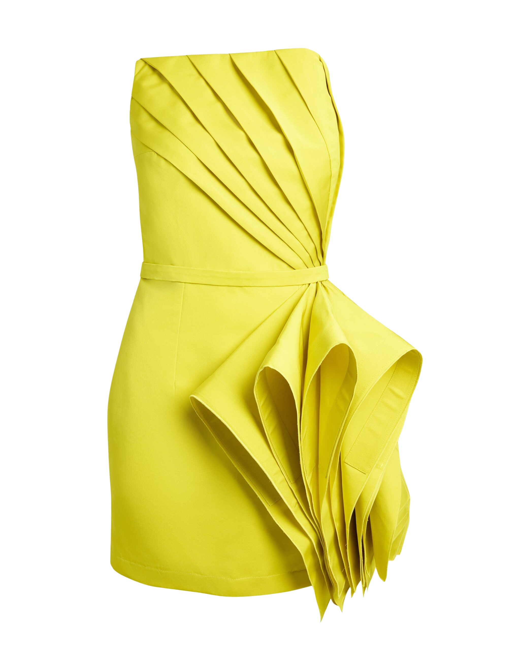 Safiyaa Belgin Short Dress in Chartreuse