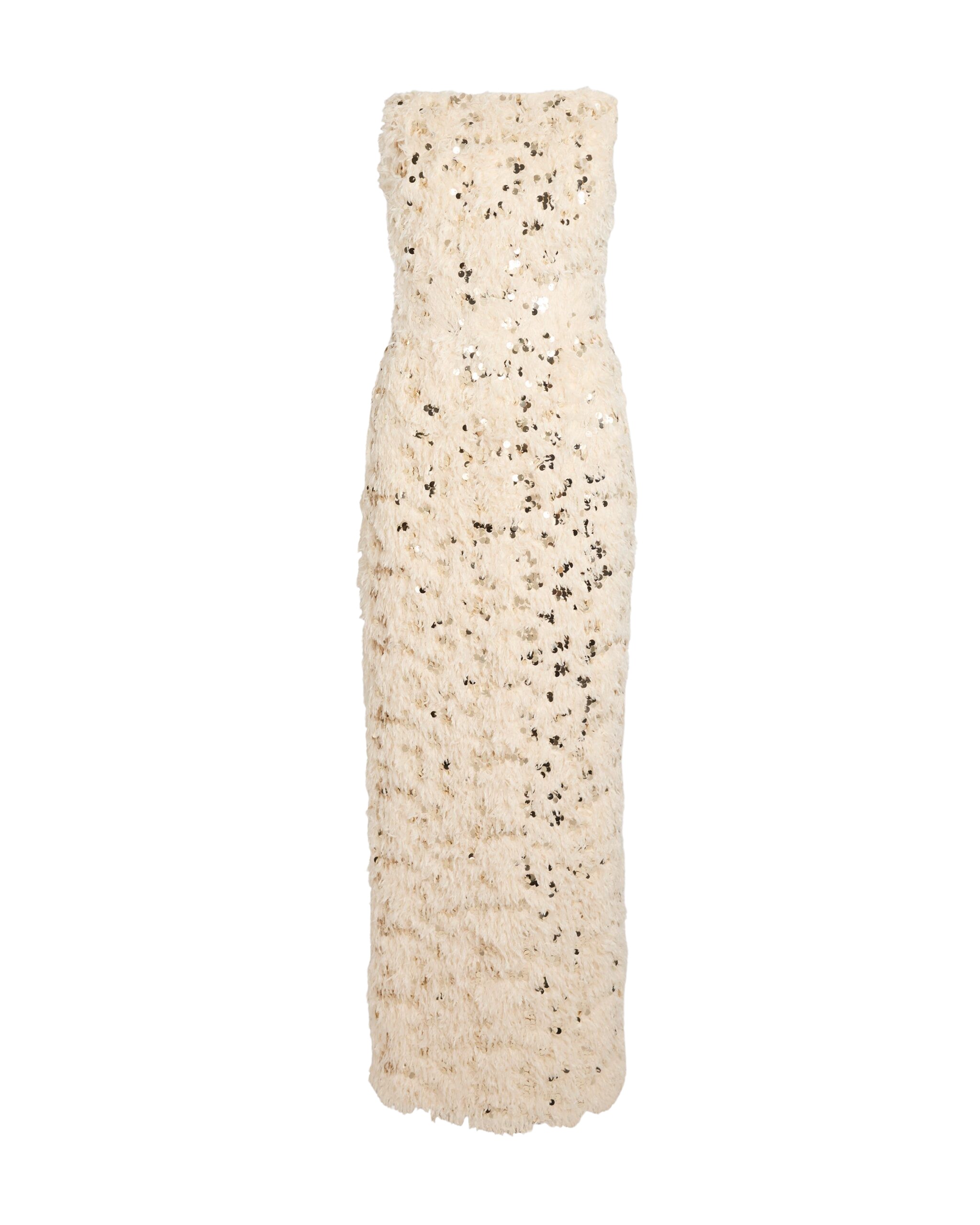 Safiyaa Beliz Ivory&Gold Midi Dress