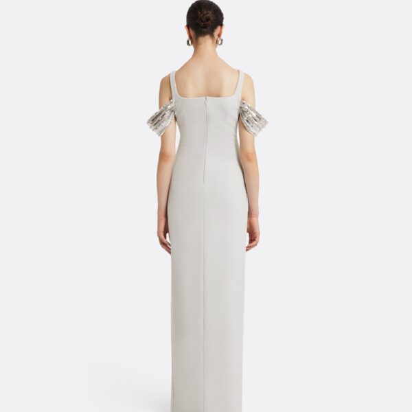Safiyaa Dilek Stone Grey Long Dress, view 3