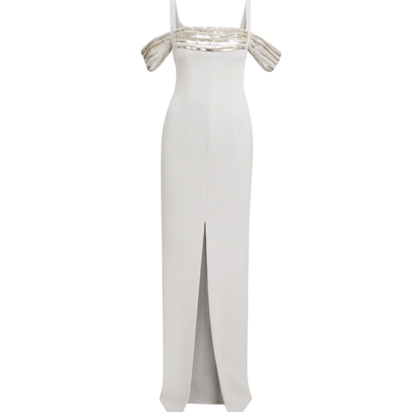 Safiyaa Dilek Stone Grey Long Dress