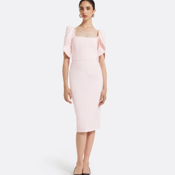 Safiyaa Joan Barely Pink Midi Dress, view 2